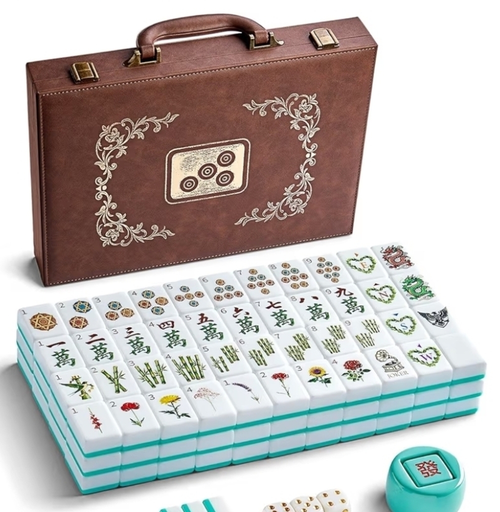 NIB MahJong Mah Jong Tile Set with Case Dice Wind Indicator Full Set Gorgeous - Picture 5 of 16